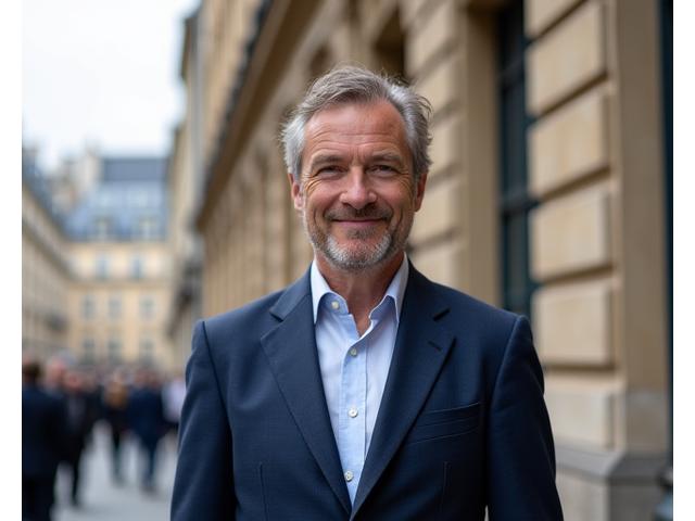 Antoine Dubois, fondateur de Pulsaralythron77, devant un bâtiment parisien classique rénové