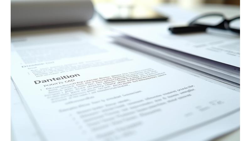 Divers documents techniques (plans architecturaux, notices descriptives, formulaires administratifs) empilés sur une table de travail, avec un zoom sur la précision des détails et des annotations.
